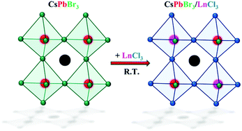 Graphical abstract: Room temperature doping of Ln3+ in perovskite nanoparticles: a halide exchange mediated cation exchange approach