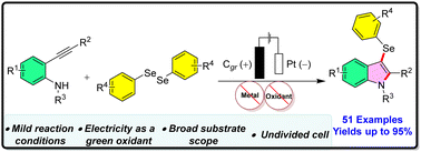 Graphical abstract: An electrochemical cascade process: synthesis of 3-selenylindoles from 2-alkynylanilines with diselenides