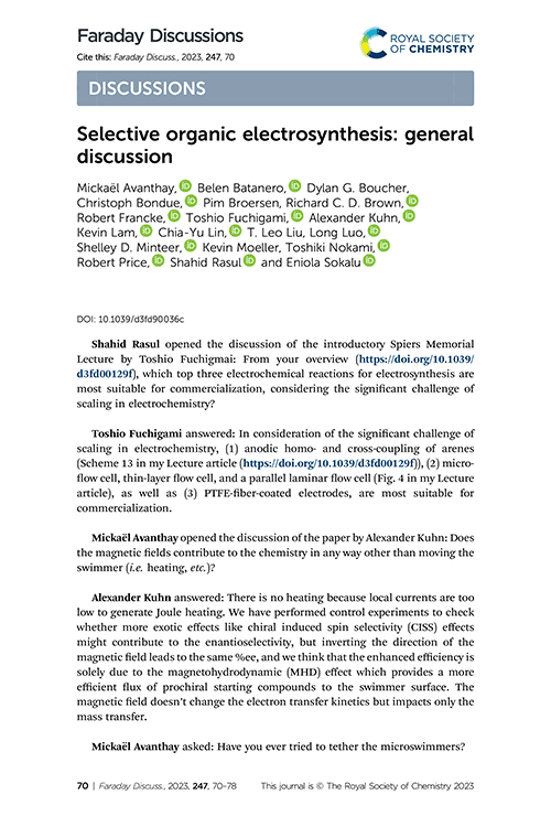 Selective organic electrosynthesis: general discussion