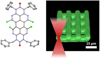 Graphical abstract: Two-photon microprinting of 3D emissive structures using tetraazaperylene-derived fluorophores