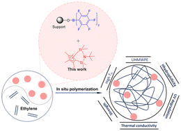 Graphical abstract: B(C6F5)3 grafted inorganic fillers for supported titanium-catalyzed synthesis of UHMWPE composites