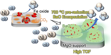 Graphical abstract: Barium-doped iron nanoparticles supported on MgO as an efficient catalyst for ammonia synthesis under mild reaction conditions