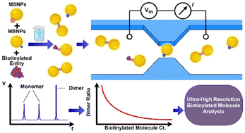 Graphical abstract: High sensitivity detection of biotinylated molecules using a high-resolution resistive pulse sensor