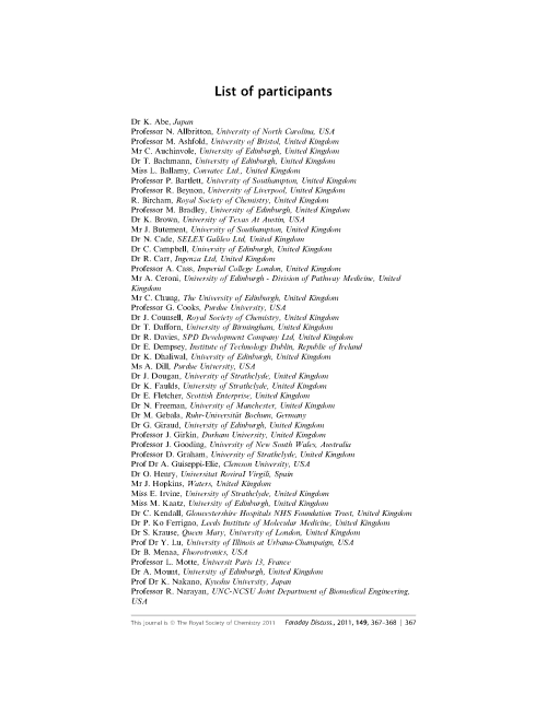 List of participants