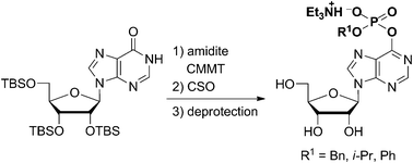 Graphical abstract: Synthesis of inosine 6-phosphate diesters via phosphitylation of the carbonyl oxygen