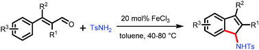 Graphical abstract: Assembly of indenamine derivatives through in situ formed N-sulfonyliminium ion initiated cyclization