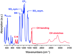 Graphical abstract: Understanding the ionic liquid [NC4111][NTf2] from individual building blocks: an IR-spectroscopic study