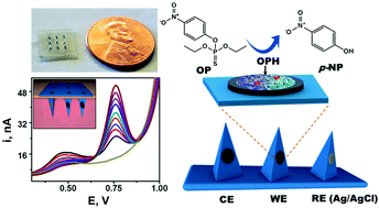 Graphical abstract: A microneedle biosensor for minimally-invasive transdermal detection of nerve agents