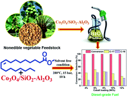 Graphical abstract: Catalytic conversion of methyl oleate to hydrocarbons: impact of cobalt oxide species integration in SiO2–Al2O3