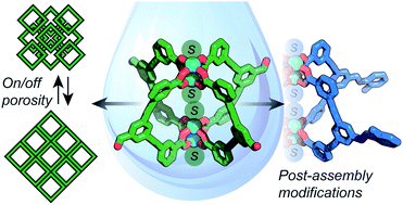 Graphical abstract: On/off porosity switching and post-assembly modifications of Cu4L4 metal–organic polyhedra