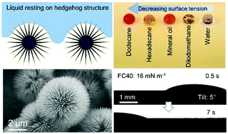 Graphical abstract: Bioinspired photocatalytic hedgehog coating for super liquid repellency