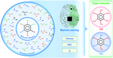 Graphical abstract: Decoding hexanitrobenzene (HNB) and 1,3,5-triamino-2,4,6-trinitrobenzene (TATB) as two distinctive energetic nitrobenzene compounds by machine learning