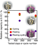 Graphical abstract: Combination of float charging and occasional discharging to cause serious LIB degradation analyzed by operando neutron diffraction