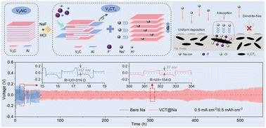 Graphical abstract: V2CTx MXene modification enabling stable sodium metal anodes