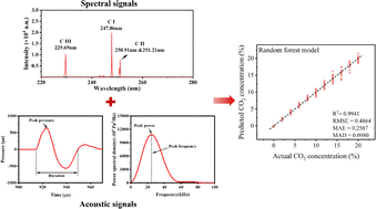 Graphical abstract: Data fusion of spectral and acoustic signals in LIBS to improve the measurement accuracy of carbon emissions at varying gas temperatures