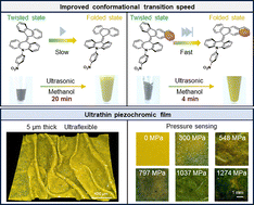 Graphical abstract: Bistricyclic aromatic enes with fast conformational transition for ultrathin piezochromic films