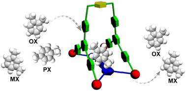 Graphical abstract: A frustum-shaped, triazine-based multicomponent metallacage for xylene separation