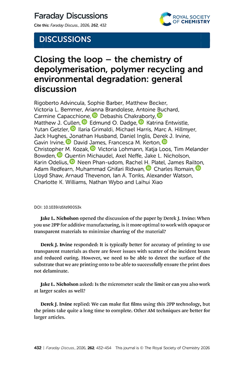 Closing the loop – the chemistry of depolymerisation, polymer recycling and environmental degradation: general discussion