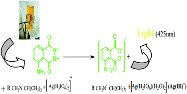 Graphical abstract: A sensitive chemiluminescence determination of isoproterenol in pharmaceutical and human serum using luminol–diperiodatoargentate(iii) system