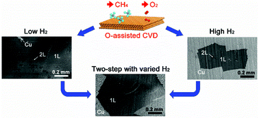 Graphical abstract: The role of hydrogen in oxygen-assisted chemical vapor deposition growth of millimeter-sized graphene single crystals