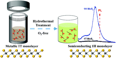 Graphical abstract: Oxidation suppression during hydrothermal phase reversion allows synthesis of monolayer semiconducting MoS2 in stable aqueous suspension