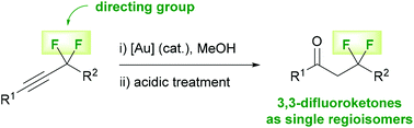 Graphical abstract: Highly regioselective gold-catalyzed formal hydration of propargylic gem-difluorides