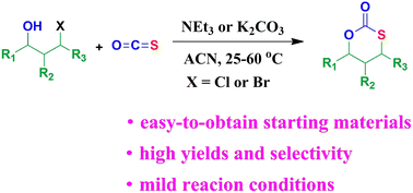 Graphical abstract: Efficient synthesis of 6-membered cyclic monothiocarbonates from halohydrin and carbonyl sulfide