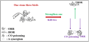 Graphical abstract: “One stone three birds” of a synergetic effect between Pt single atoms and clusters makes an ideal anode catalyst for fuel cells