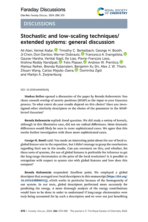 Stochastic and low-scaling techniques/extended systems: general discussion