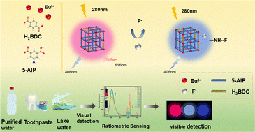 Graphical abstract: Dual-ligand Eu-MOF for ratiometric fluorescence sensing and visual detection of fluoride ions