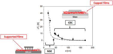 Graphical abstract: Molecular mobility of thin films of poly(bisphenol-A carbonate) capped and with one free surface: from bulk-like samples down to the adsorbed layer