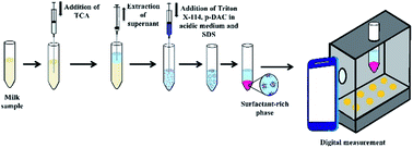 Graphical abstract: Preconcentration of sulphonamides in bovine milk by the cloud point extraction method using smartphone-based digital images