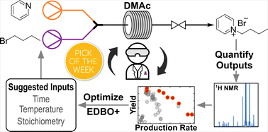 Graphical abstract: Continuous flow synthesis of pyridinium salts accelerated by multi-objective Bayesian optimization with active learning