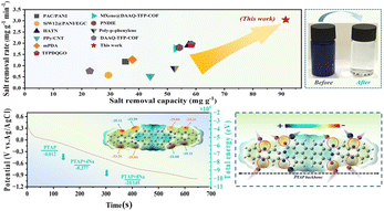 Graphical abstract: Molecularly bridged design of an electron-delocalized dual redox-active organic electrode for high-efficiency capacitive deionization and water treatment