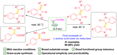Graphical abstract: l-Amino acid ester as a biomimetic reducing agent for the reduction of unsaturated C [[double bond, length as m-dash]] C bonds