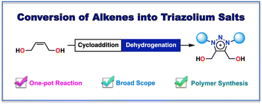 Graphical abstract: Conversion of simple alkenes into 1H-1,2,3-triazolium salts by oxidative cycloaddition and subsequent dehydrogenation