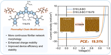 Graphical abstract: Fluoroalkyl-based near-infrared acceptors for morphology control enabling high-efficiency additive-free organic solar cells