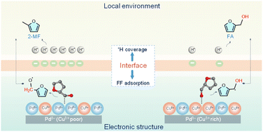 Graphical abstract: Tuning interfacial *H coverage and aldehyde adsorption configuration for selective electrocatalytic hydrogenation of furfural
