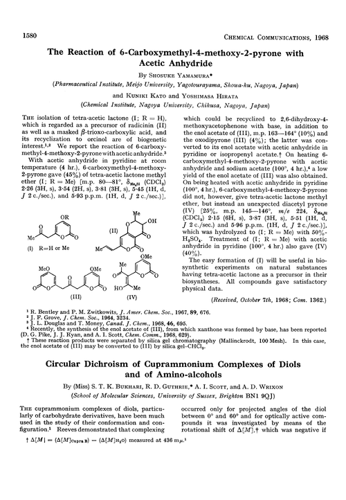 The reaction of 6-carboxymethyl-4-methoxy-2-pyrone with acetic anhydride