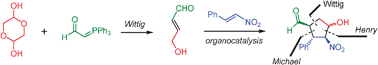 Graphical abstract: Organocatalyzed Michael–Henry reactions: enantioselective synthesis of cyclopentanecarbaldehydes via the dienamine organocatalysis of a succinaldehyde surrogate