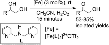 Graphical abstract: Chemoselective, iron(ii)-catalyzed oxidation of a variety of secondary alcohols over primary alcohols utilizing H2O2 as the oxidant