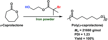 Graphical abstract: A unique cooperative catalytic system carrying metallic iron and 2-hydroxyethyl 2-bromoisobutyrate for the controlled/living ring-opening polymerization of ε-caprolactone
