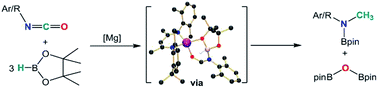 Graphical abstract: Hydrodeoxygenation of isocyanates: snapshots of a magnesium-mediated C [[double bond, length as m-dash]] O bond cleavage