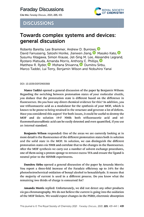 Towards complex systems and devices: general discussion