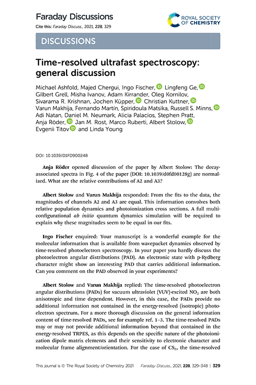 Time-resolved ultrafast spectroscopy: general discussion