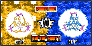 Graphical abstract: Fluorinated vs. non-fluorinated tetrahedral Tri4Tri4 porous organic cages for H2, CO2, and CH4 adsorption