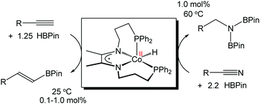 Graphical abstract: Hydroboration of alkynes and nitriles using an α-diimine cobalt hydride catalyst