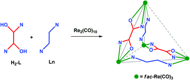 Graphical abstract: fac-Re(CO)3-based neutral heteroleptic tetrahedrons