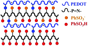 Graphical abstract: A novel water-soluble and self-doped conducting hybrid copolymer: poly(4-oxybenzenesulfonic acid)phosphazene-g-poly(3,4-ethylenedioxythiophene)