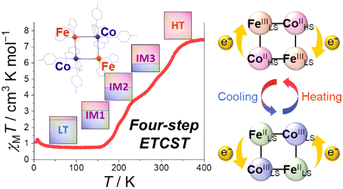 Graphical abstract: Four-step electron transfer coupled spin transition in a cyano-bridged [Fe2Co2] square complex